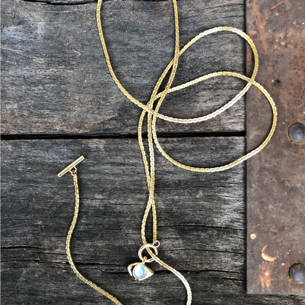 Jenny Bird Gold Necklace with Opal Pendant